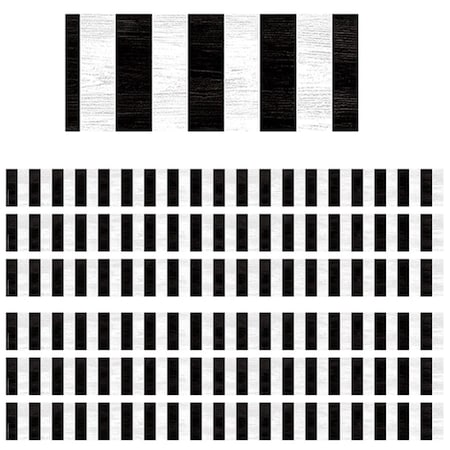 Teacher Created Resources Stripes Straight Border Trim, Black, 6PK TCR8512-6